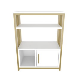 Hanah Home Estantería Blanco y Dorado